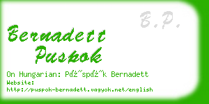 bernadett puspok business card